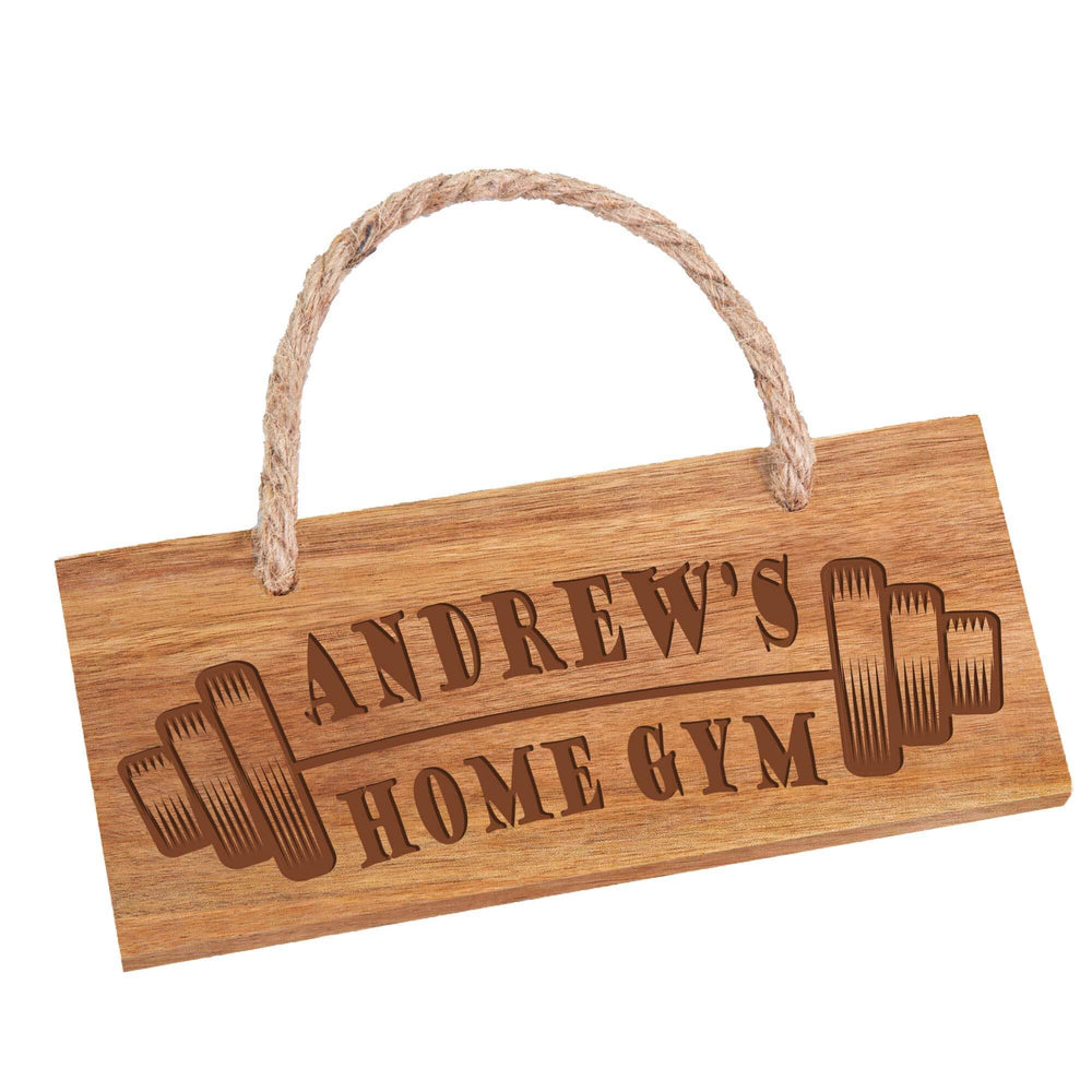 Personalised Home Gym Sign on white backdrop