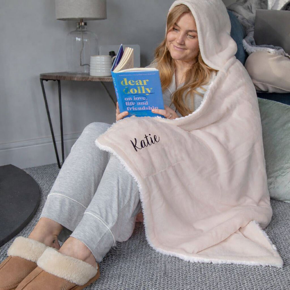 Personalised Hooded Sherpa Blanket