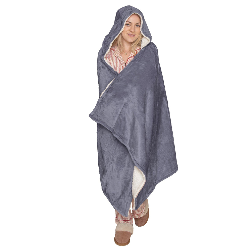 Personalised Hooded Sherpa Blanket with Pockets