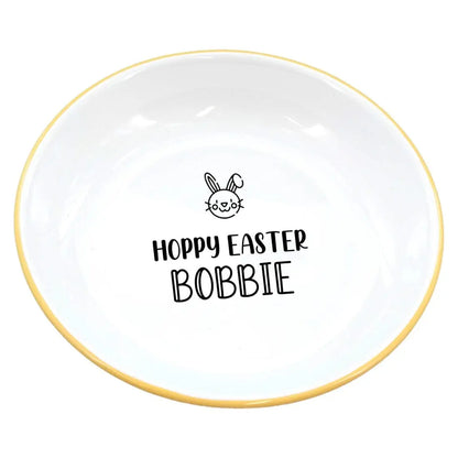 Personalised Hoppy Easter Enamel Bowl