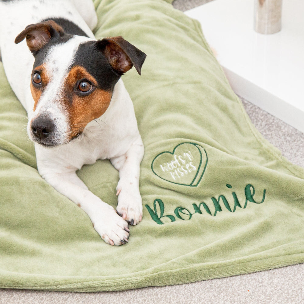 Personalised I Love My Dog Blanket Throw