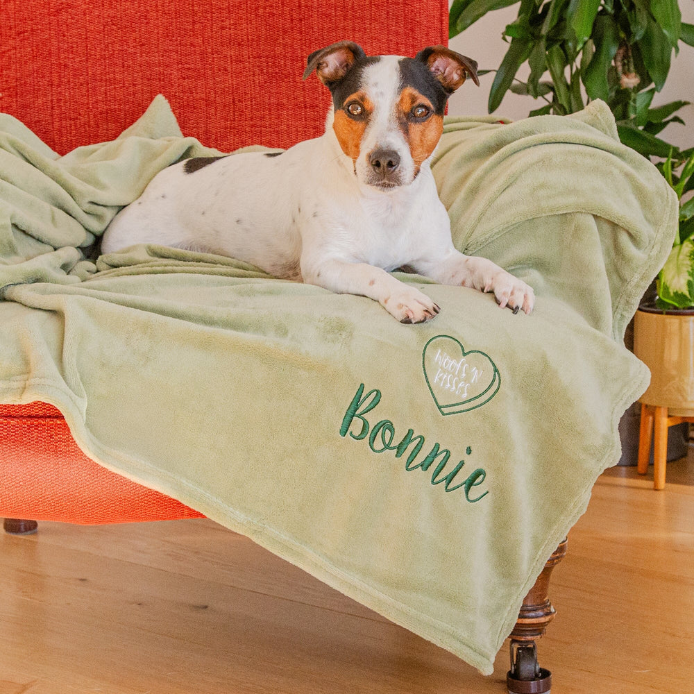 Personalised I Love My Dog Blanket Throw