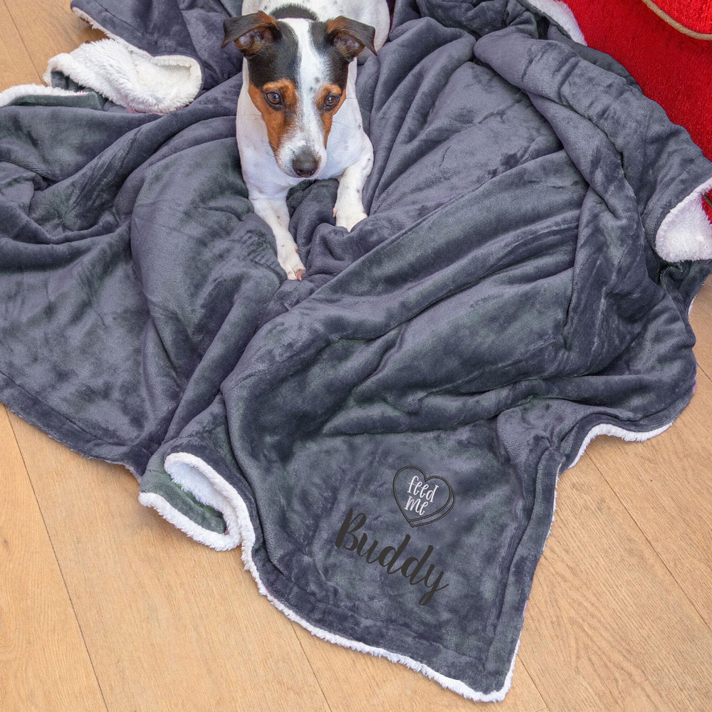 Personalised I Love My Dog Sherpa Blanket