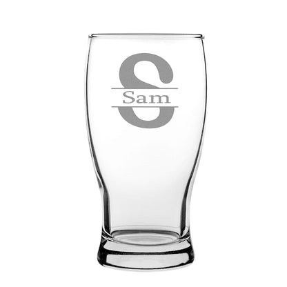 Personalised Initial Design Beer Glass