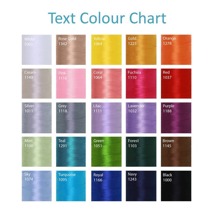 text colour chart