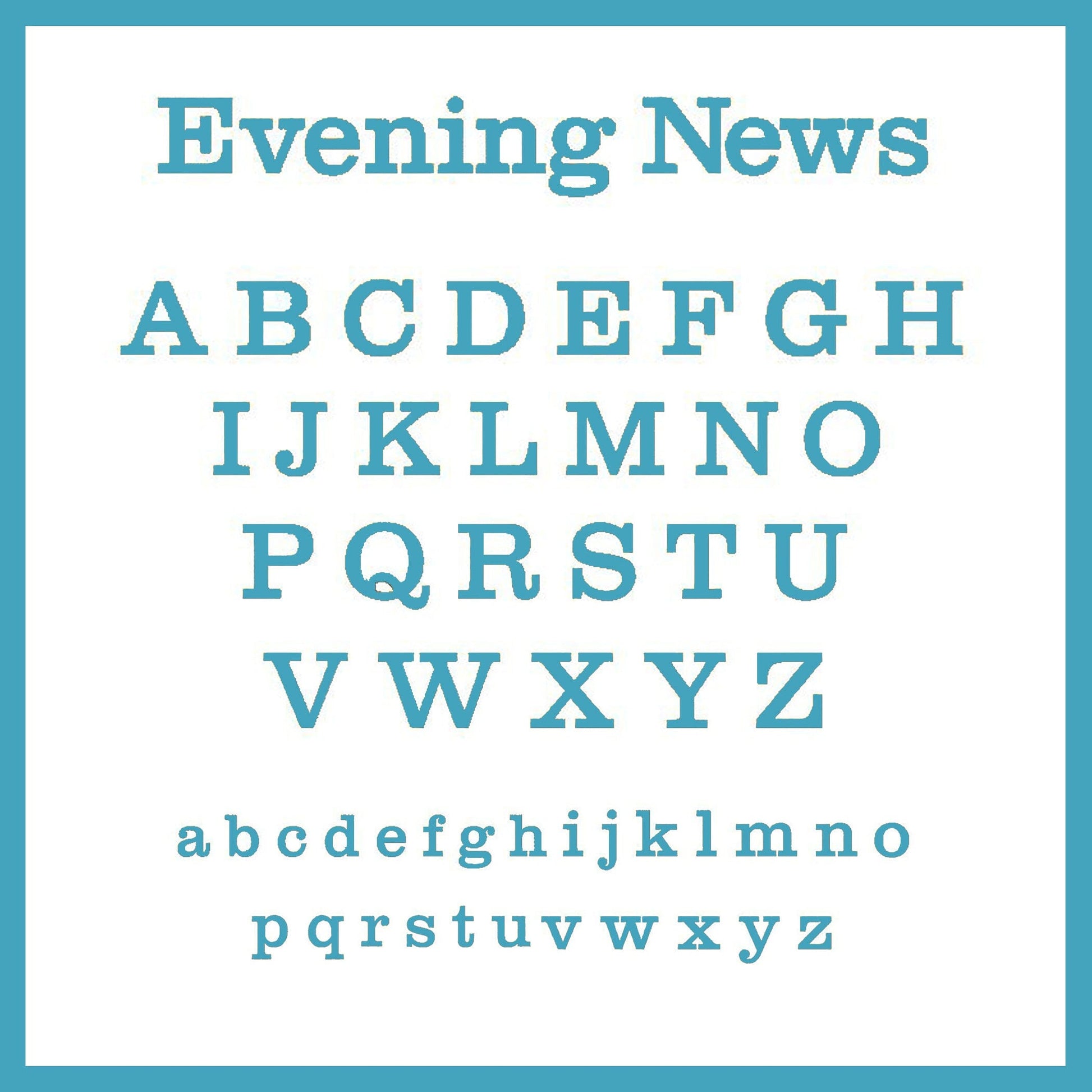 evening news font preview