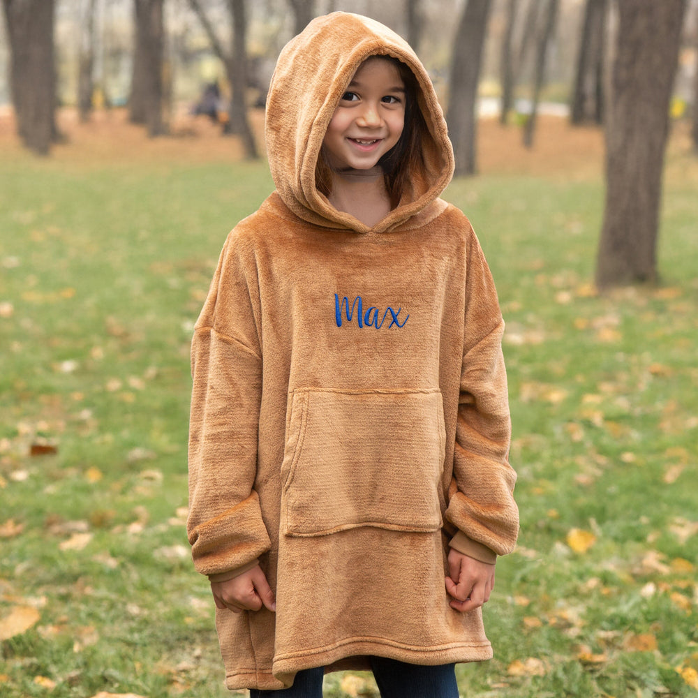 Personalised Kids Character Cushion Hooded Blanket – Two In One Hoodie And Plush Toy