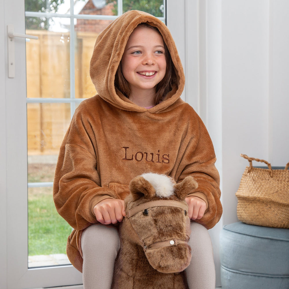 Personalised Kids Character Cushion Hooded Blanket – Two In One Hoodie And Plush Toy