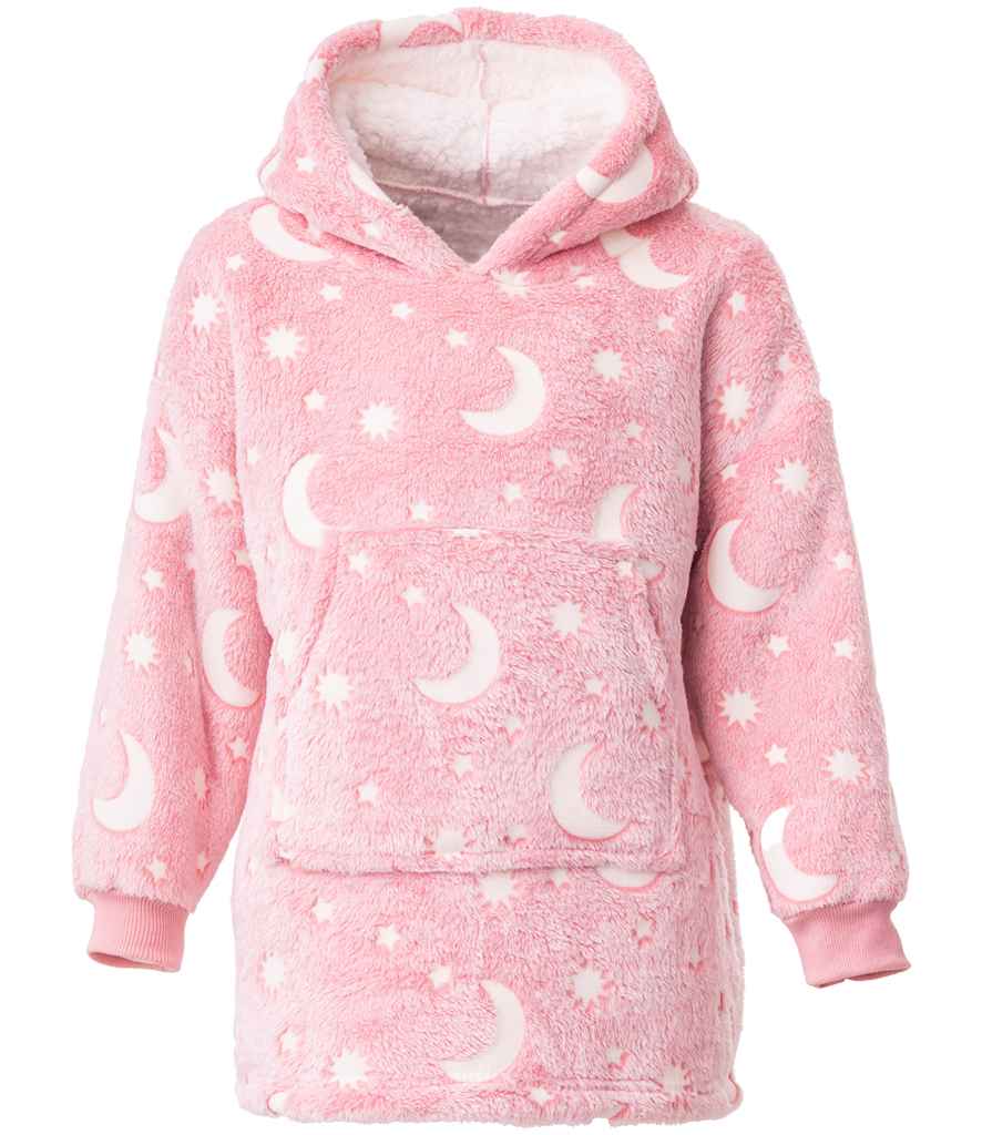 Personalised Kids Glow In The Dark Oversized Sherpa Lined Hoodie