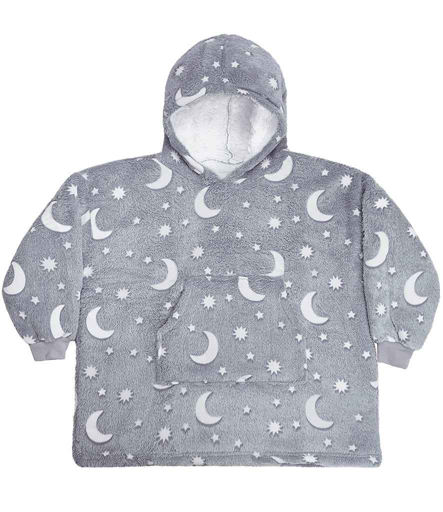 Personalised Kids Glow In The Dark Oversized Sherpa Lined Hoodie