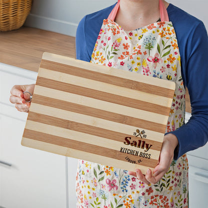 Personalised Kitchen King Bamboo Serving Board