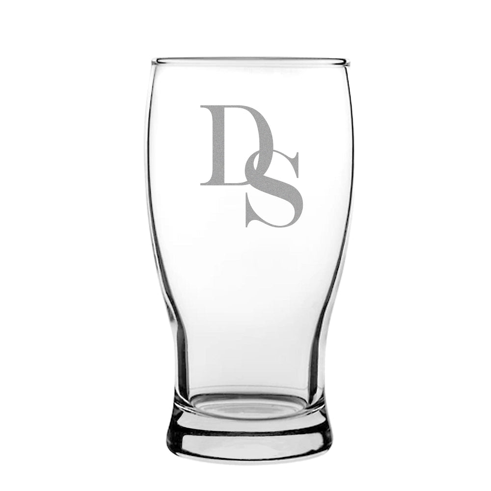 Personalised Linked Initials Beer Glass
