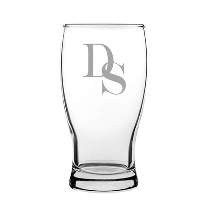 Personalised Linked Initials Beer Glass