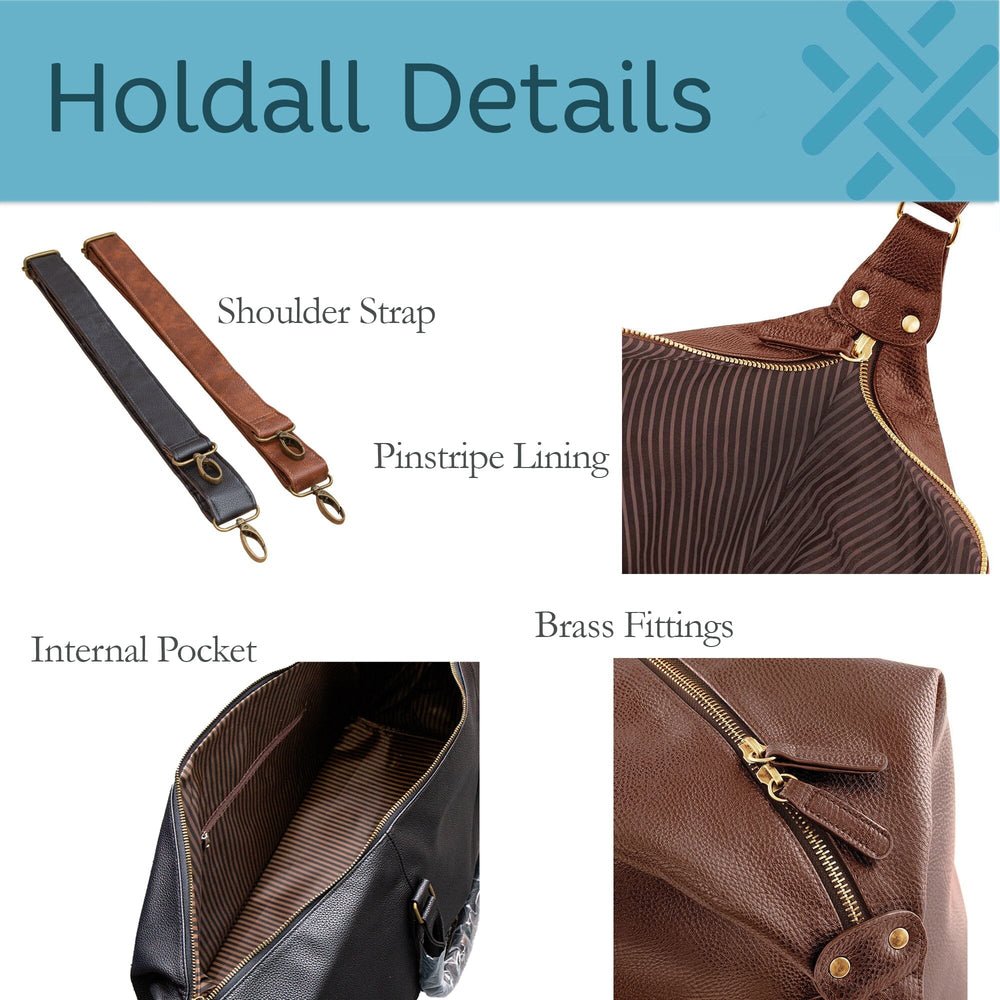 Personalised Luggage Tag And PU Leather Holdall Set