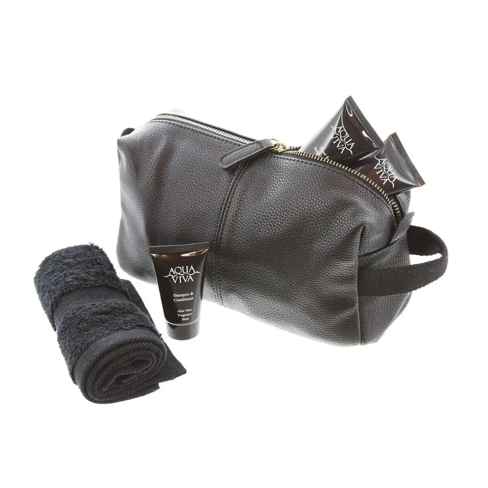 personalised-luggage-tag-and-faux-leather-washbag-set-in-black