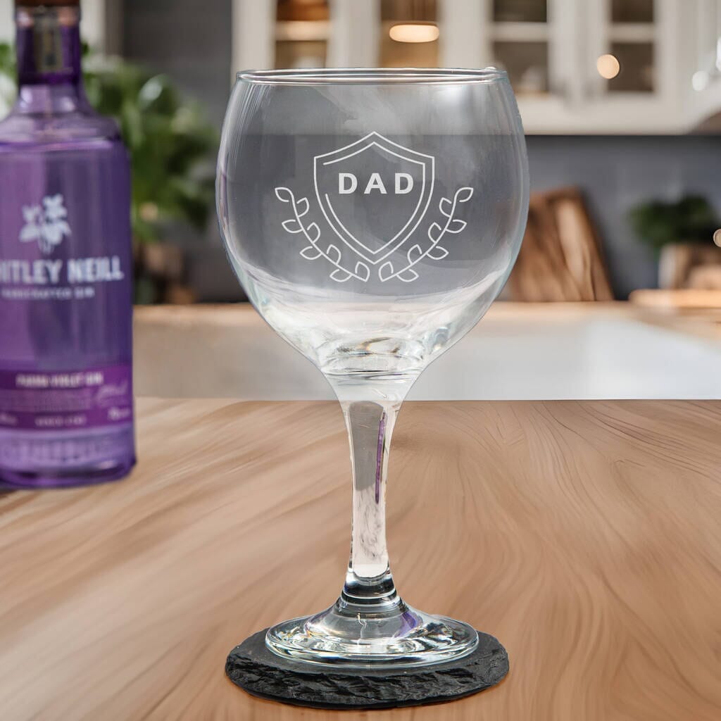 Personalised Magical Gin Glass With Shield Designs