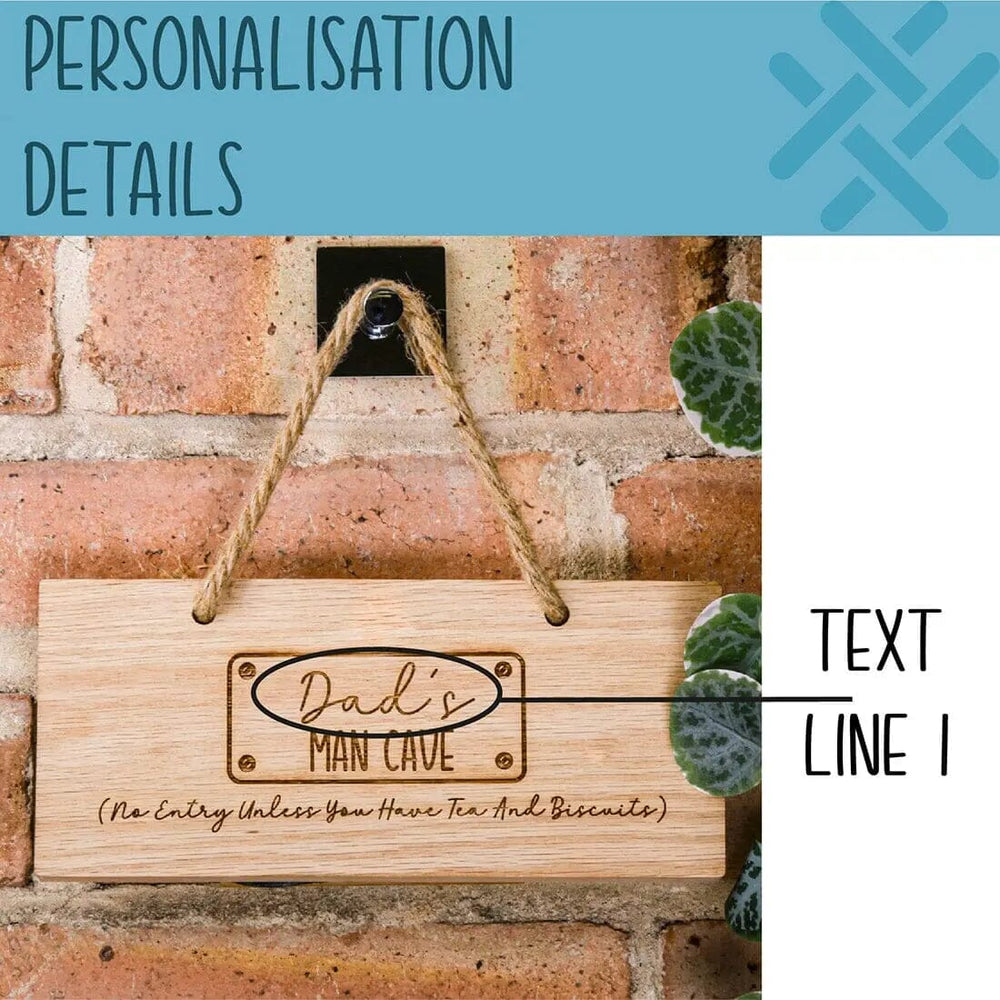 Personalised Man Cave Wooden Sign   