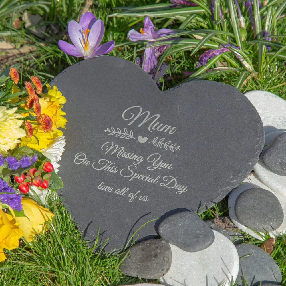 Personalised Memorial Slate Heart   