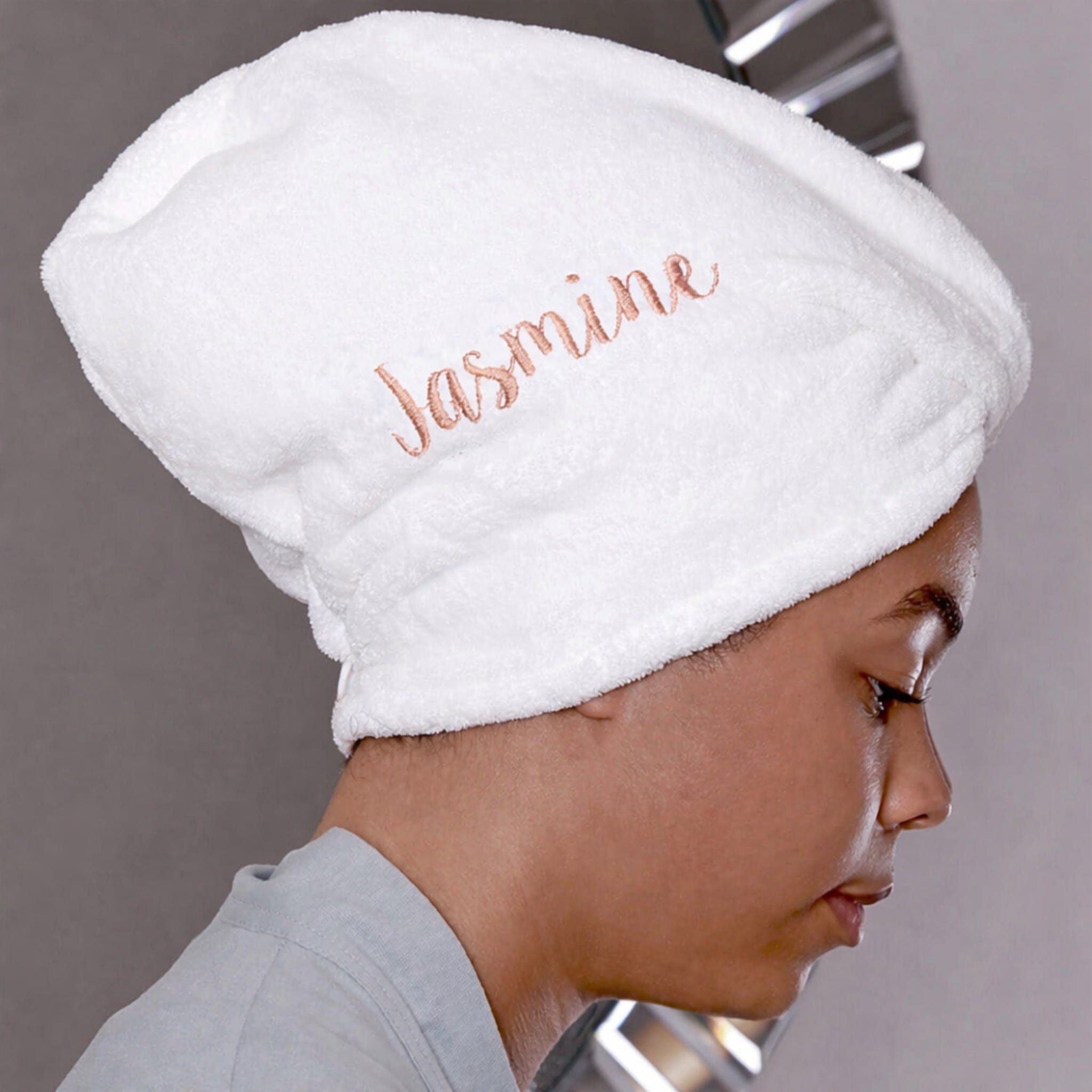 name on hair turban towel