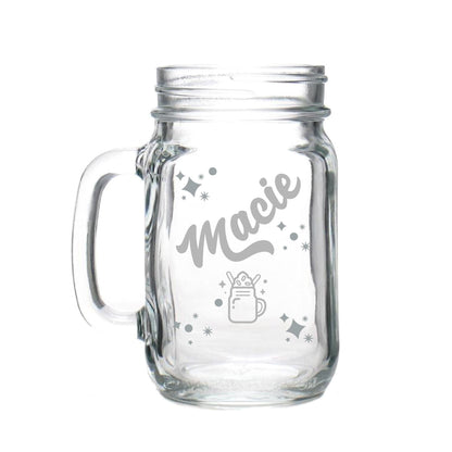 Personalised Milkshake Glass Mason Jar white backdrop