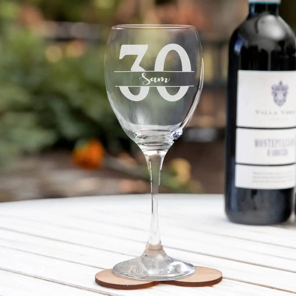 Personalised Name And Age Wine Glass