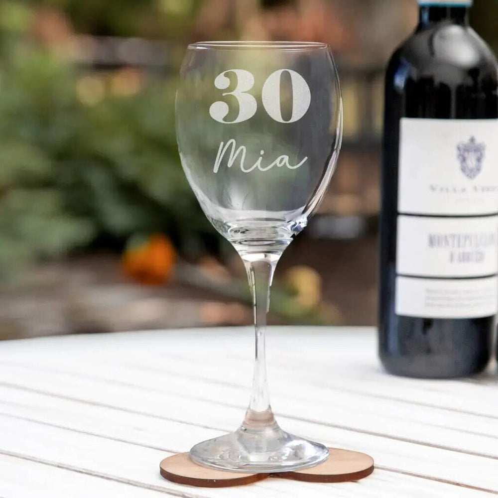 Personalised Name And Age Wine Glass
