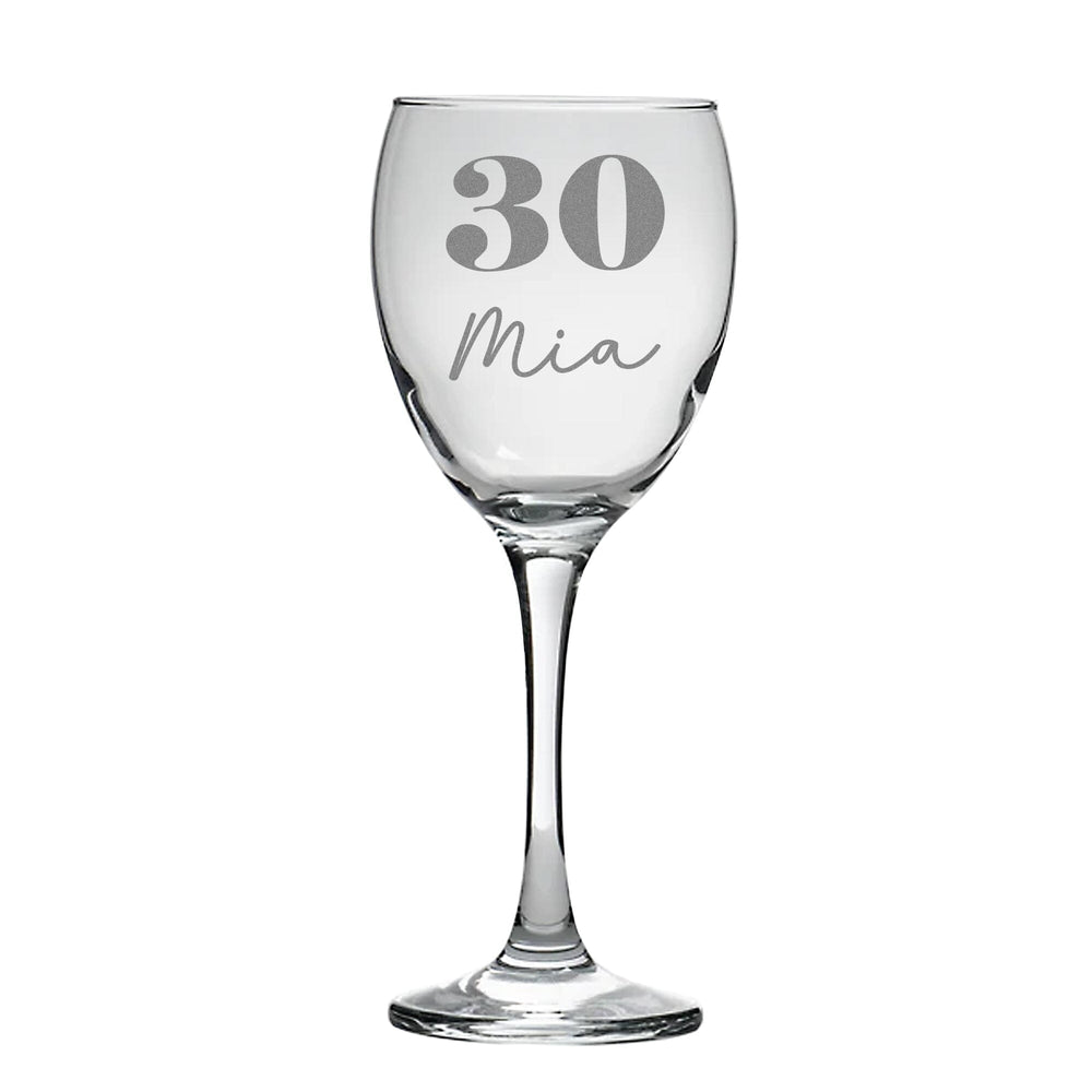 Personalised Name And Age Wine Glass