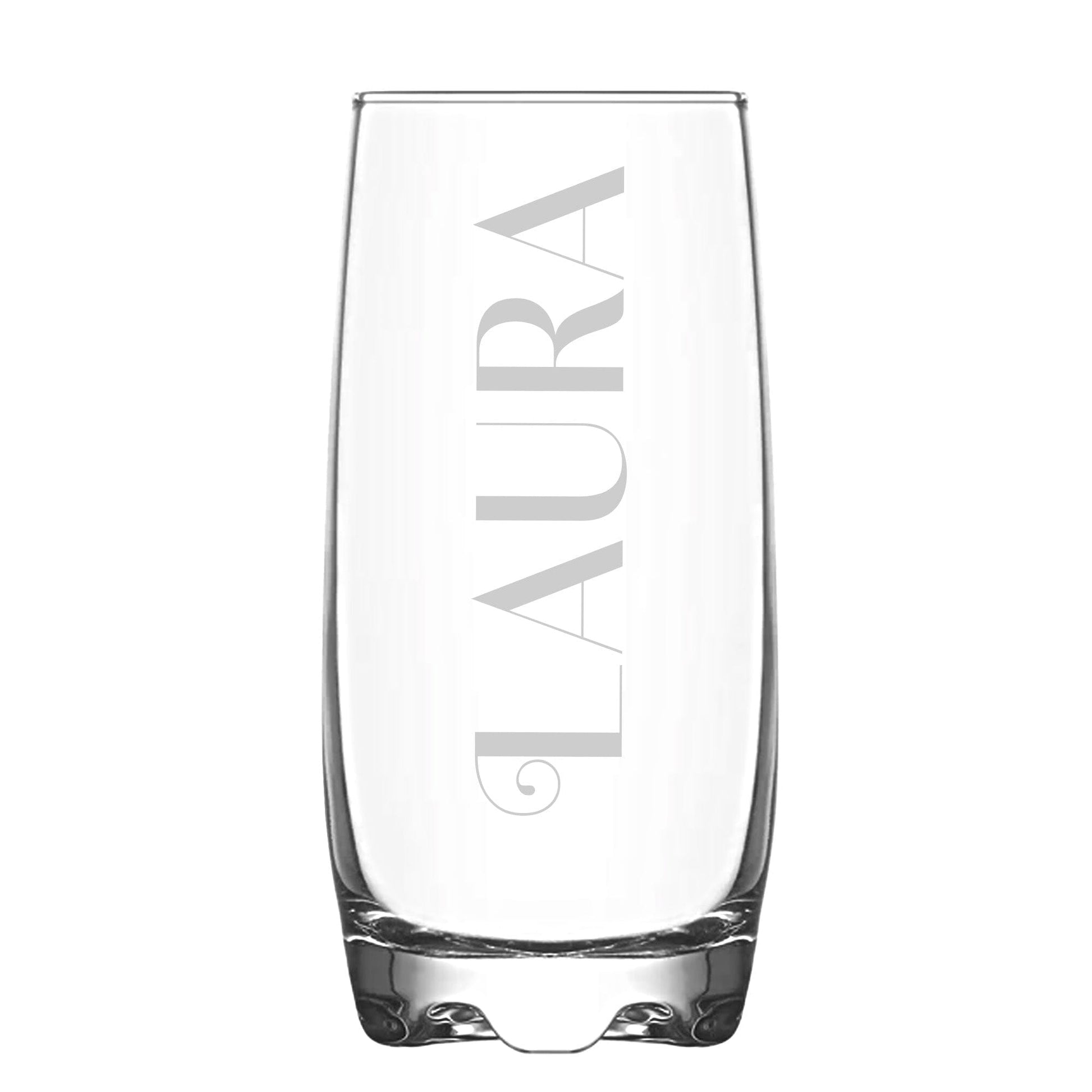 Personalised Name Hi Ball Glass Tumbler on white backdrop