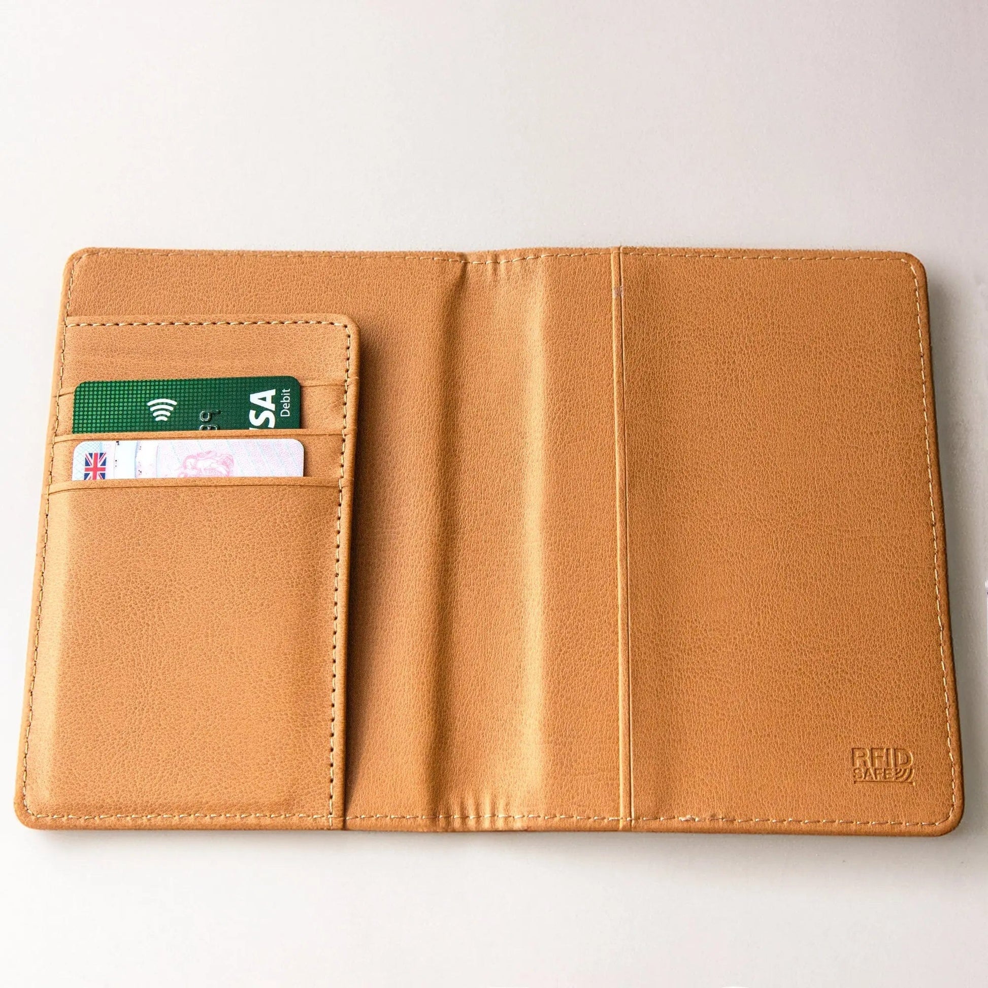 Personalised Natural Cork Passport Holder RFID Blocking aztex