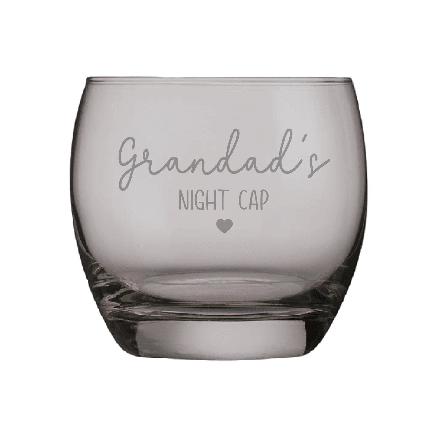 Personalised Night Cap Coloured Whisky Grey Glass white backdrop