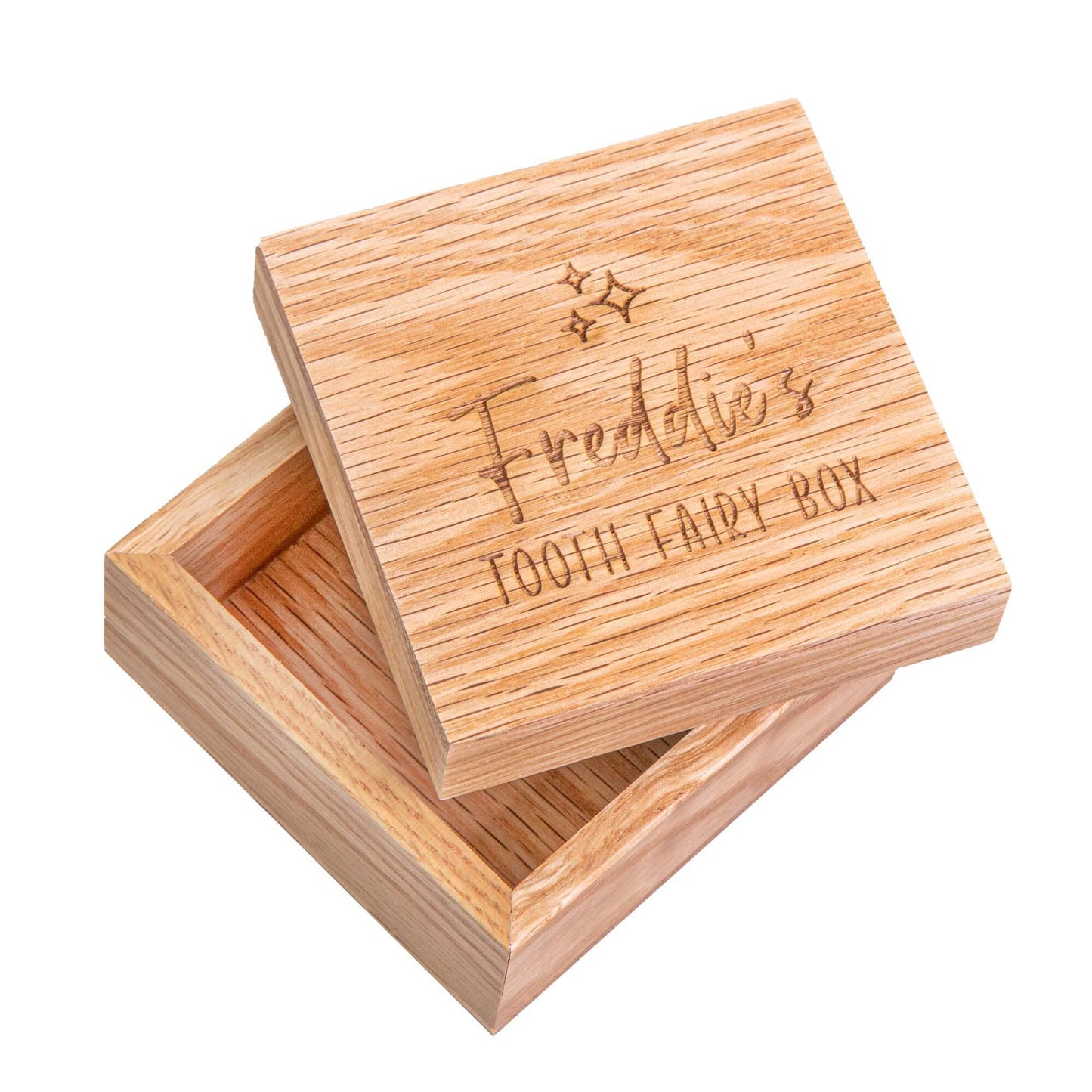 Personalised Oak Tooth Fairy Box 