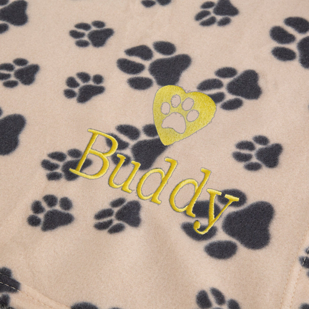 Personalised Paw Print Dog Design Blanket