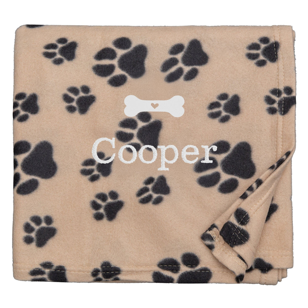 Personalised Paw Print Dog Design Blanket