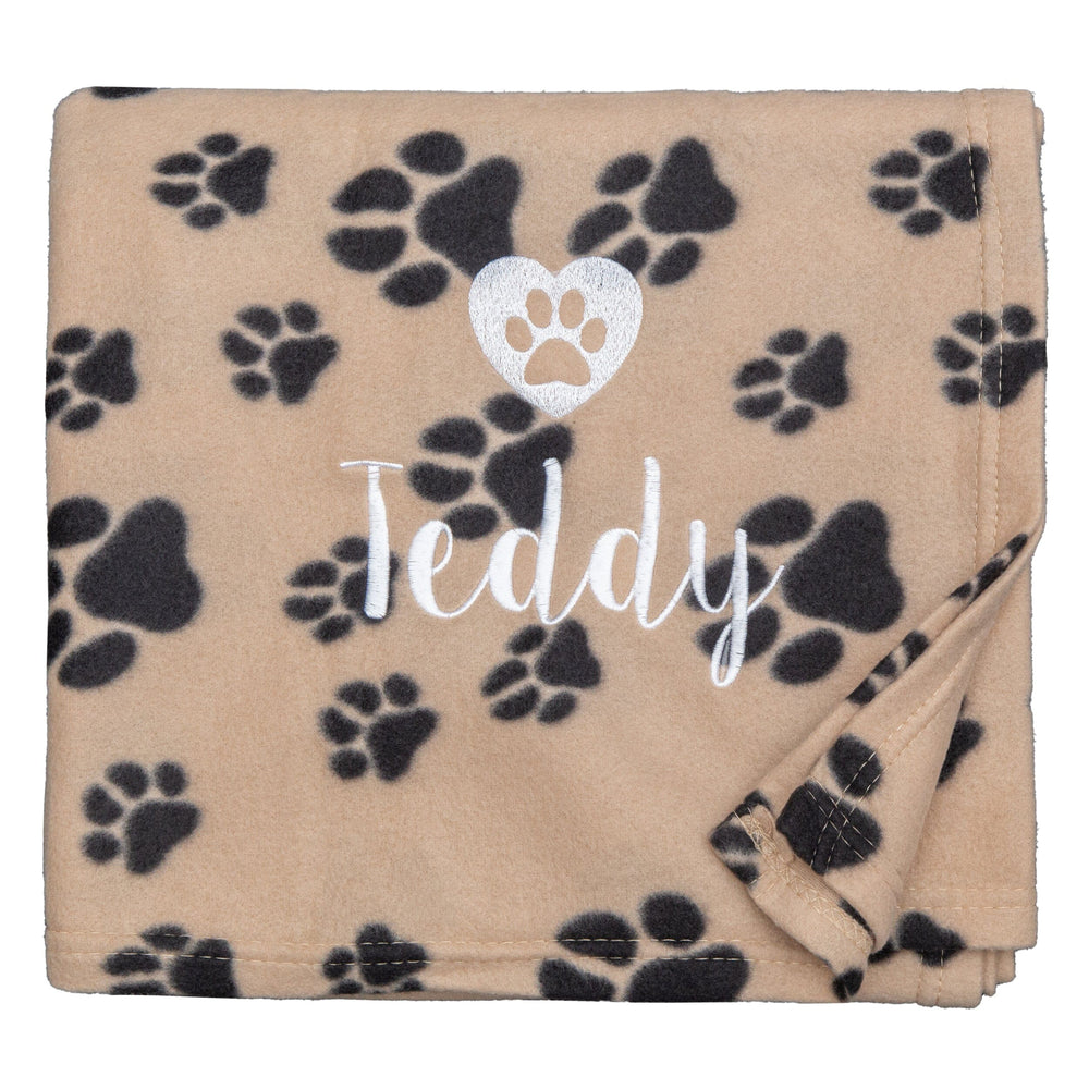 Personalised Paw Print Dog Design Blanket