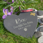 Personalised Pet Memorial Slate Heart   
