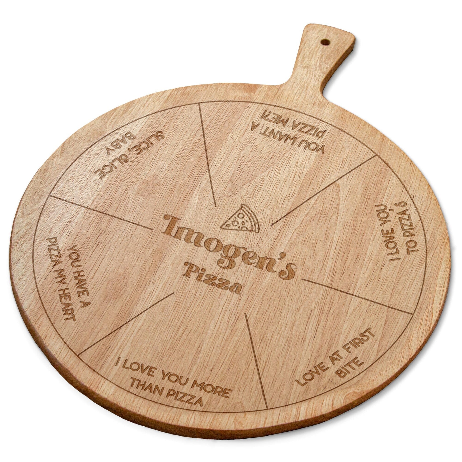 Personalised Pizza Puns Serving Board white backdrop