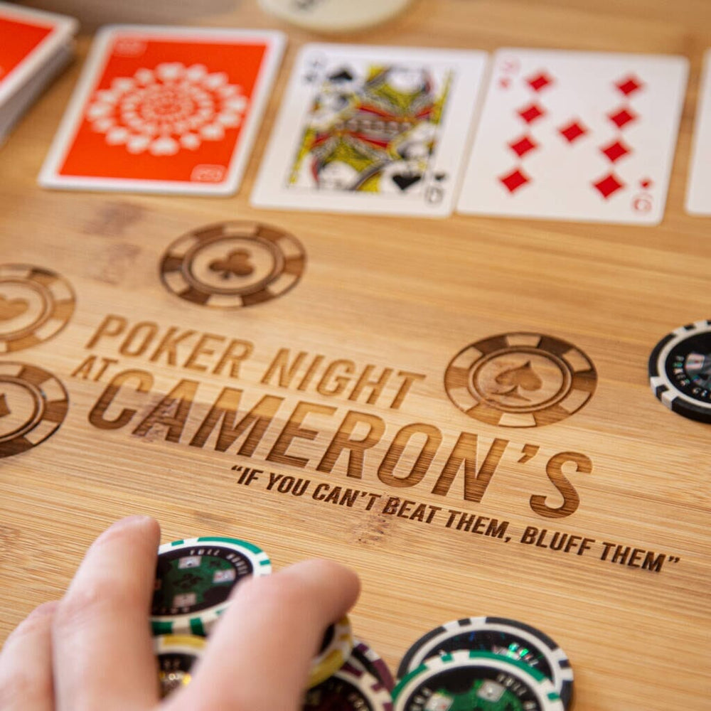 Personalised Poker Night Rotatable Serving Board