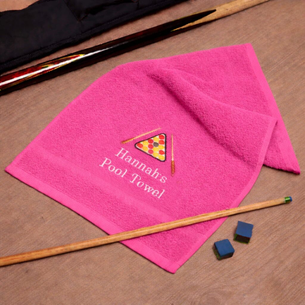 name on pink pool towel