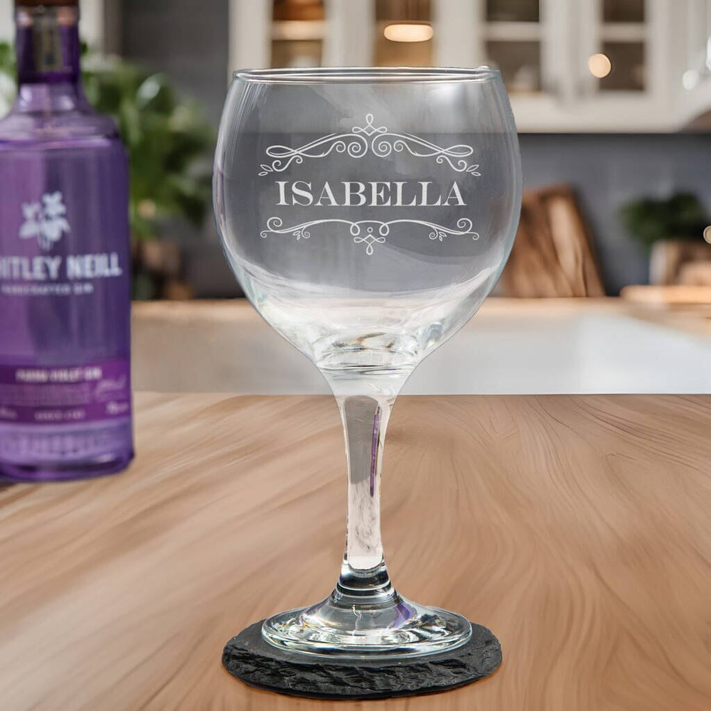 Personalised Retro Design Gin Glass