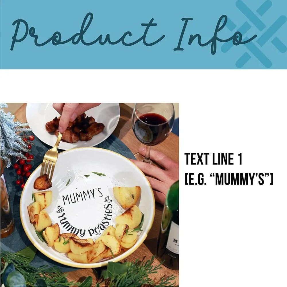 Personalised Roast Potatoes Enamel Serving Bowl   