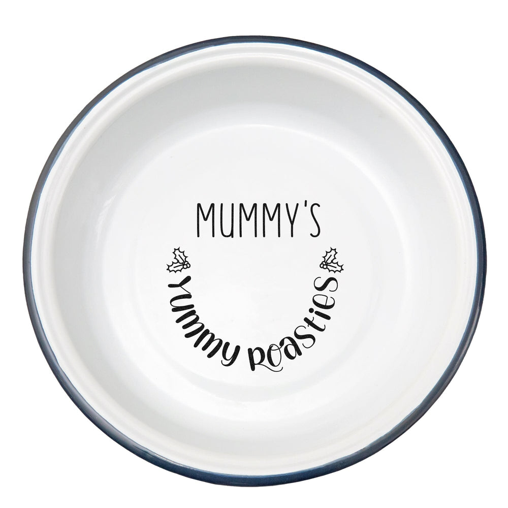 Personalised Roast Potatoes Enamel Serving Bowl  White backdrop