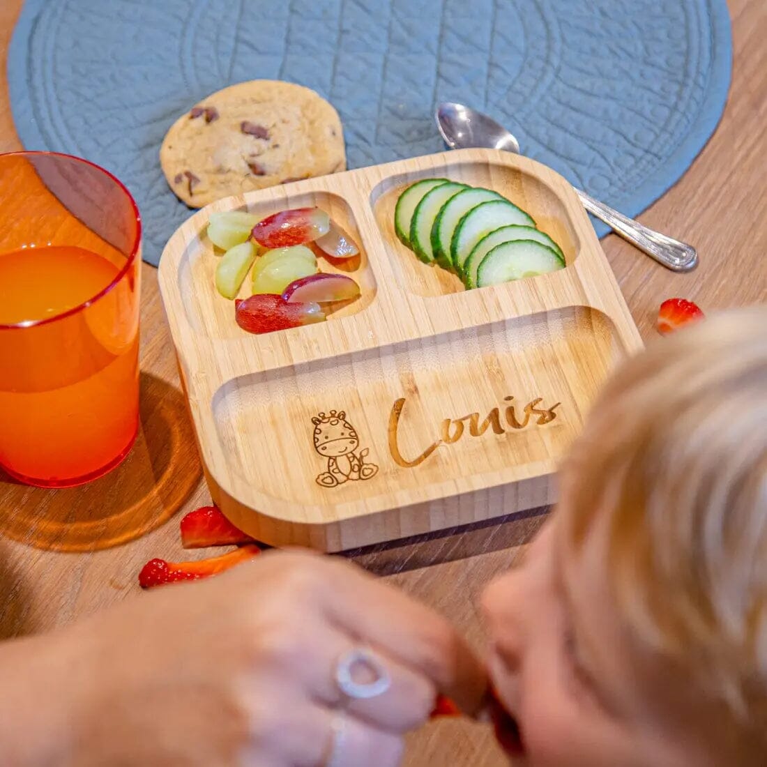 Personalised Safari Children's Bamboo Suction Plate   