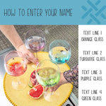 Personalised Set Of Four Coloured Gin Glasses   