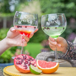 Personalised Set Of Four Coloured Gin Glasses - Duncan Stewart 1978 Heart Duncan Stewart 1978