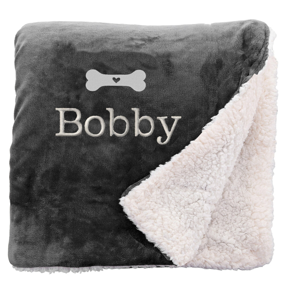 Personalised I Love My Dog Sherpa Blanket
