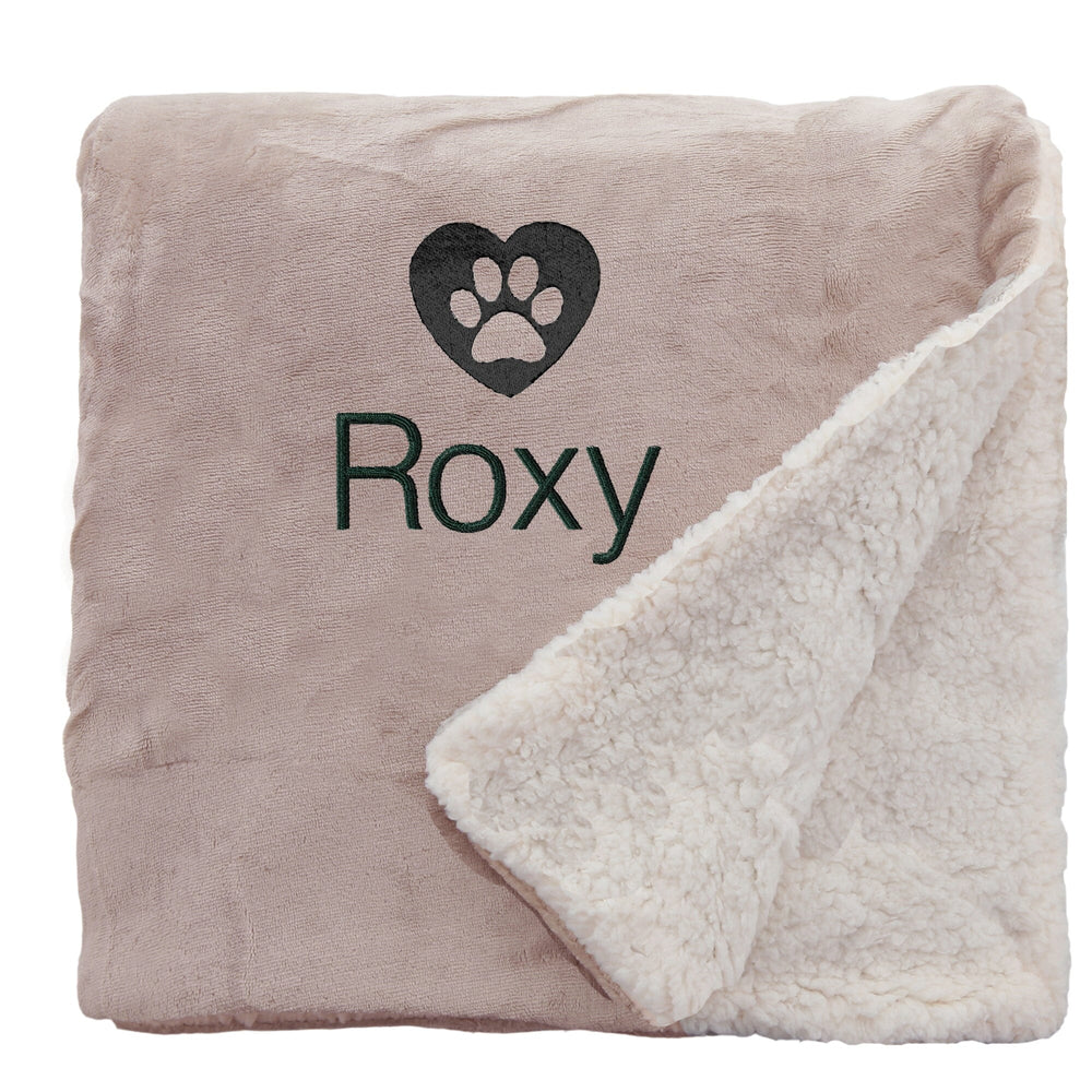 Personalised I Love My Dog Sherpa Blanket
