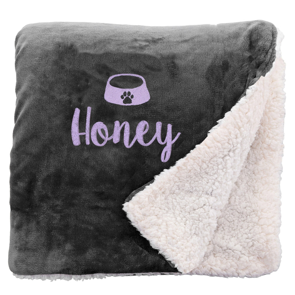 Personalised I Love My Dog Sherpa Blanket