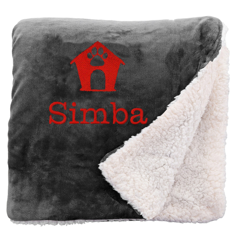 Personalised I Love My Dog Sherpa Blanket