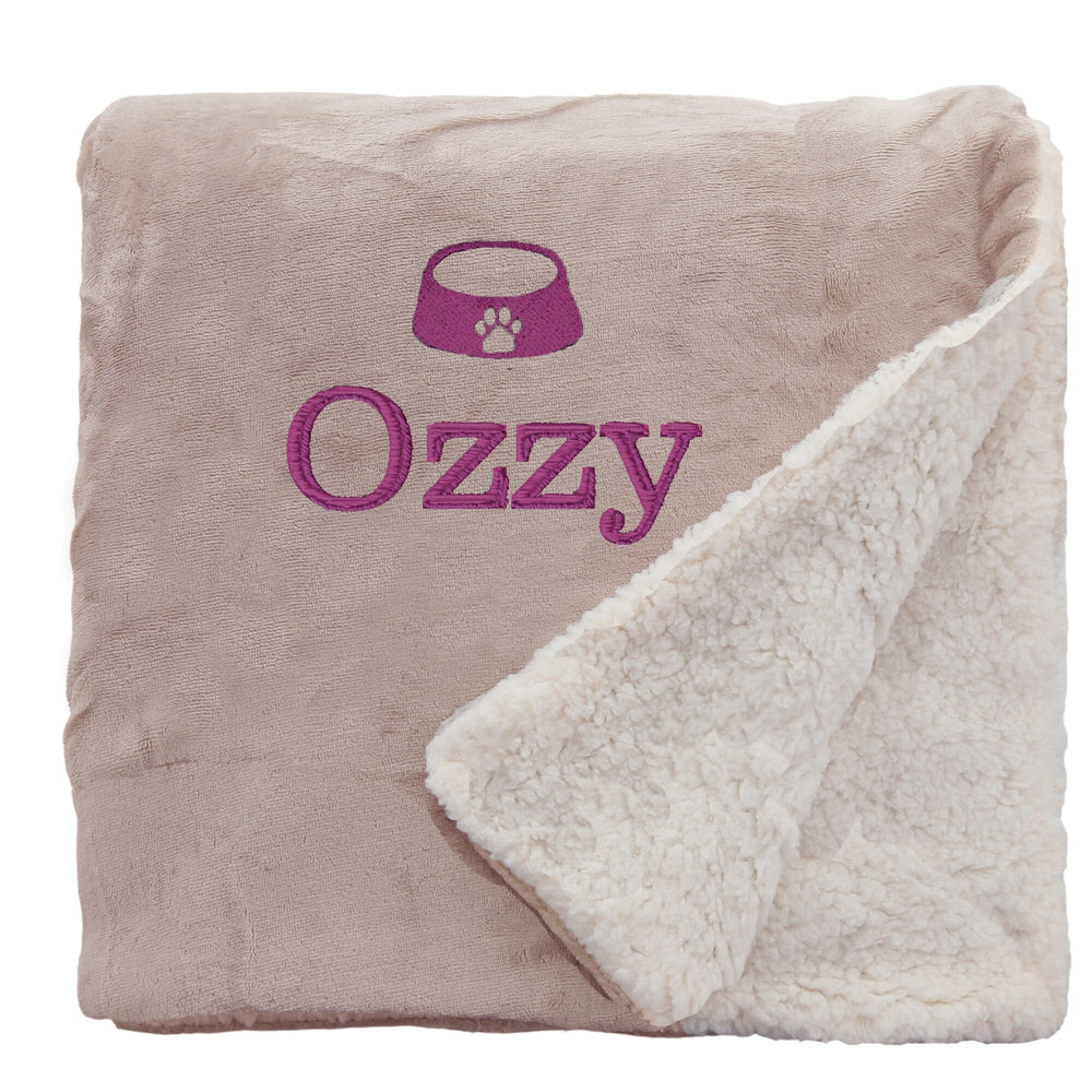 Personalised I Love My Dog Sherpa Blanket