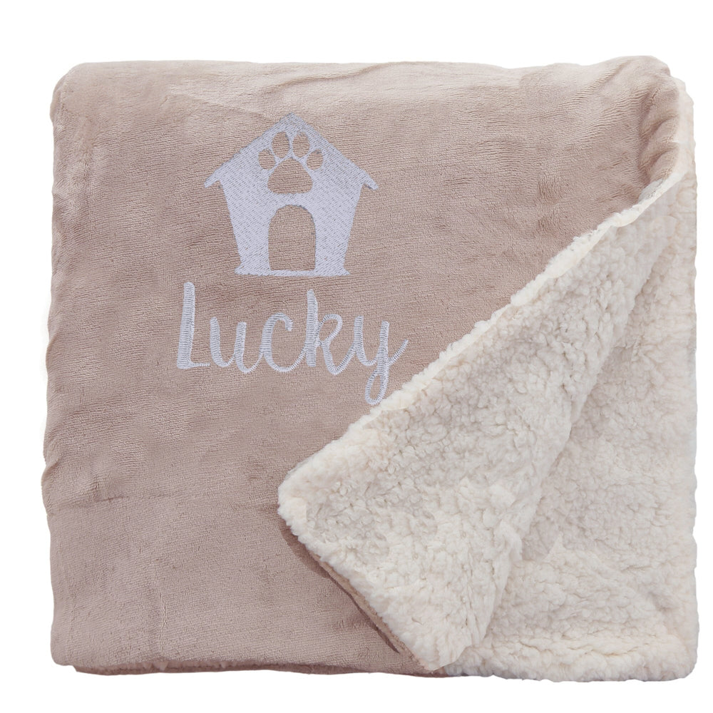 Personalised I Love My Dog Sherpa Blanket